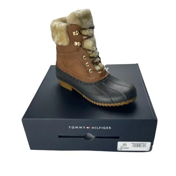 TOMMY HILFIGER Womens Reisen Faux Fur Detail Lace-Up Boot   6M - Picture 6 of 9